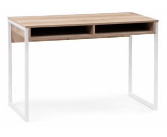 Письменный стол Леон Лофт 110х55х75 дуб делано светлый / матовый белый