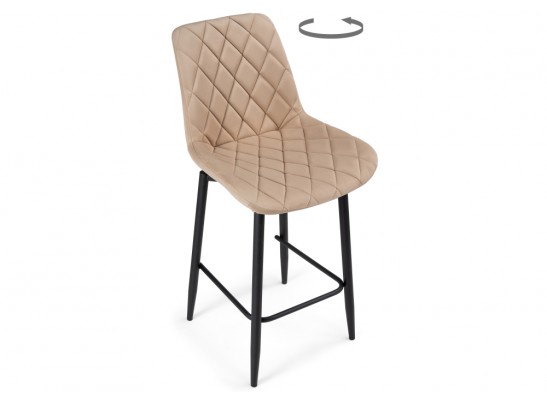 Полубарный стул Баодин К Б/К крутящийся бежевый / черный в Кургане