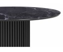 Стеклянный стол Барел 110 черный мрамор / черная пленка / черный