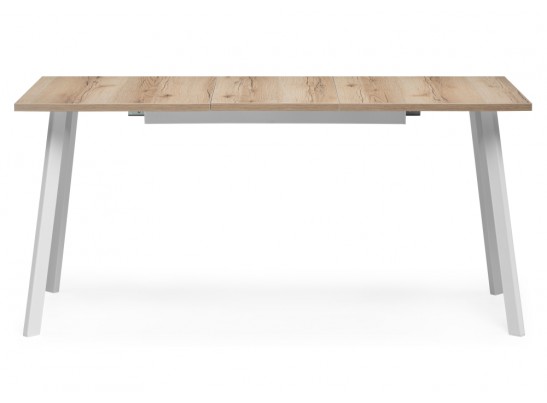 Стол раскладной Колон Лофт 120(160)х75х75 25 мм дуб делано светлый / матовый белый в Кургане
