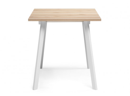 Стол раскладной Колон Лофт 120(160)х75х75 25 мм дуб делано светлый / матовый белый в Кургане