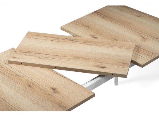 Стол раскладной Колон Лофт 120(160)х75х75 25 мм дуб делано светлый / матовый белый в Кургане