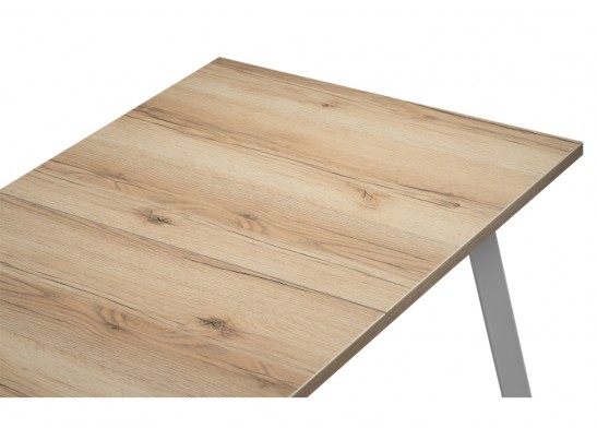 Стол раскладной Колон Лофт 120(160)х75х75 25 мм дуб делано светлый / матовый белый в Кургане