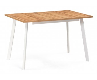 Деревянный стол Колон Лофт 120(160)х75 дуб крафт золотой / белый матовый