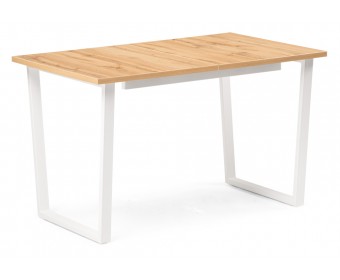 Деревянный стол Лота Лофт 120(160)х75 дуб крафт золотой / белый матовый