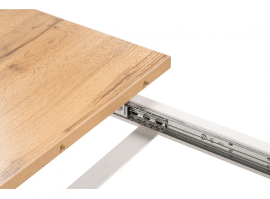 Деревянный стол Лота Лофт 120(160)х75 дуб крафт золотой / белый матовый в Кургане