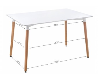 Стол Table 120х80х73 white / wood