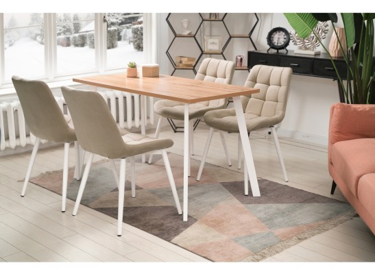 Стул на металлокаркасе Алст белый / velutto 05 в Кургане