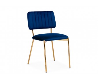 Стул на металлокаркасе Armond dark blue / gold