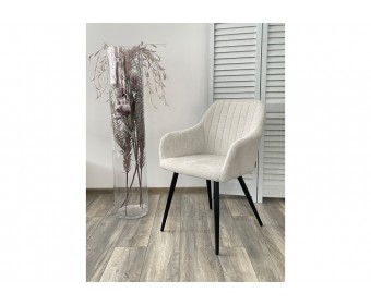 Стул на металлокаркасе Brandy велюр белая галька фактурный WZ2042-18 / черный