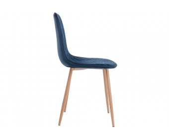 Стул на металлокаркасе Capri dark blue / wood
