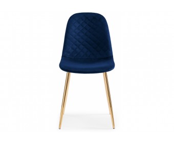 Стул на металлокаркасе Dabl dark blue / gold