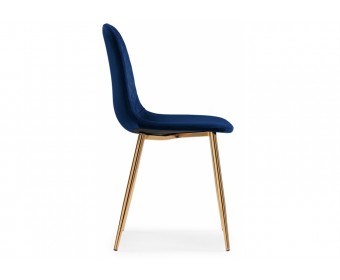 Стул на металлокаркасе Dabl dark blue / gold