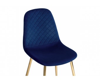 Стул на металлокаркасе Dabl dark blue / gold