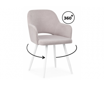 Стул на металлокаркасе Эолин 360 светло-серый (glory 36) / белый