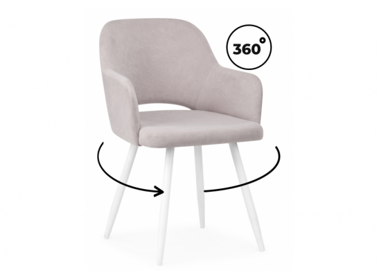 Стул на металлокаркасе Эолин 360 светло-серый (glory 36) / белый