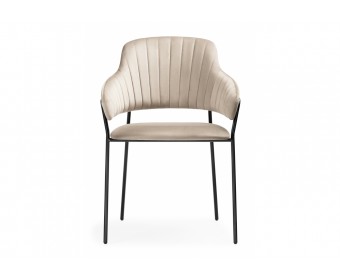 Стул на металлокаркасе Инклес дымчатый / черный глянец