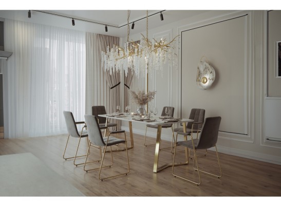 Стул на металлокаркасе Lana dark grey / gold в Кургане