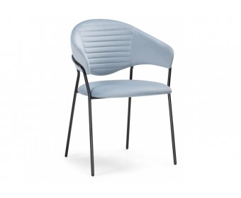 Стул на металлокаркасе Рансол голубой /черный глянец