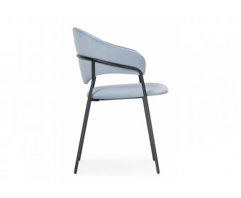 Стул на металлокаркасе Рансол голубой /черный глянец