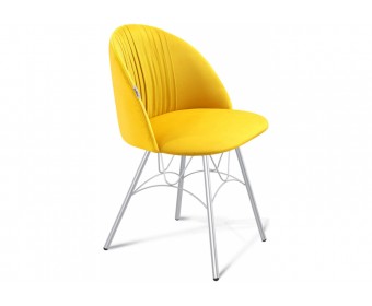 Стул на металлокаркасе SHT-ST35-1/S100 имперский жёлтый / хром лак
