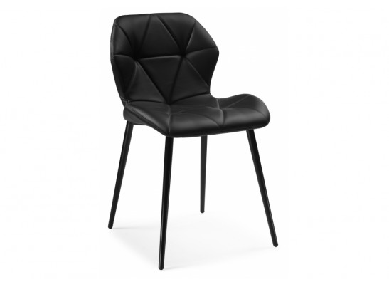 Стул на металлокаркасе Вальд экокожа черный / черный глянец в Кургане