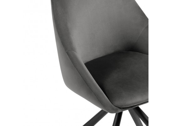 Стул на металлокаркасе Окленд крутящийся дымчатый / черный в Кургане