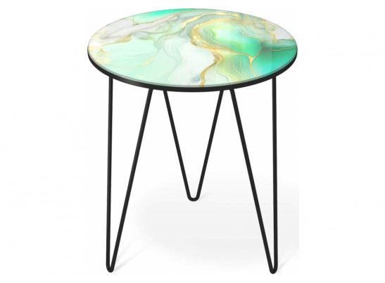 Журнальный стол Sheffilton SHT-CT27 лазурно голубой / черный муар в Кургане