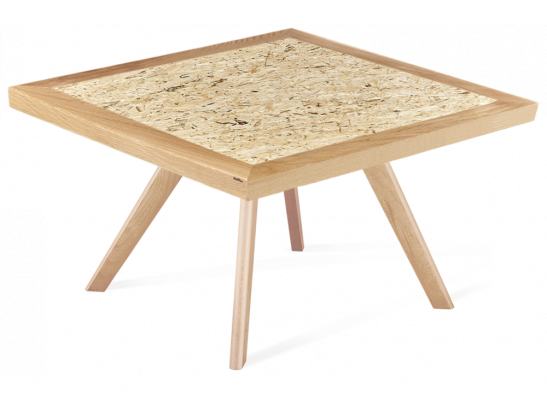 Журнальный столик SHT-S39 70 / 70 дуб / OSB прозрачный лак в Кургане