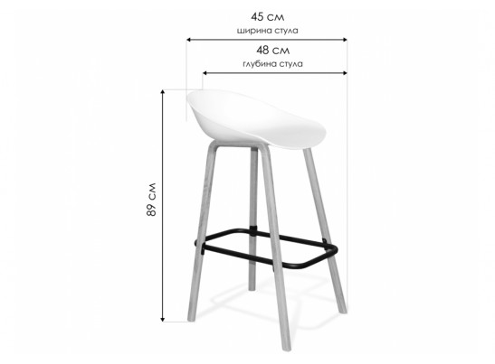Барный стул SHT-ST19/S94 белый / прозрачный лак в Кургане