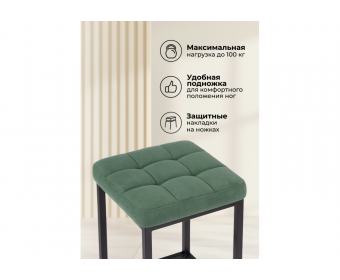 Барный стул Лофт микровелюр катания изумруд / черный матовый