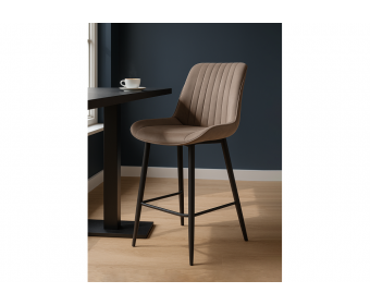 Полубарный стул Вейв латте / черный