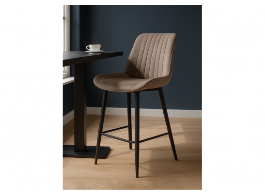 Полубарный стул Вейв латте / черный в Кургане