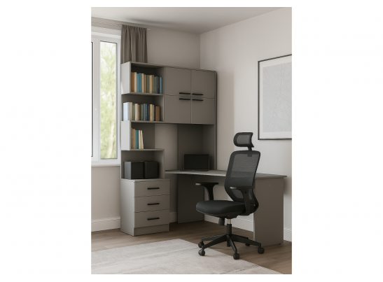 Компьютерный стол Эльброни правый шиншилла серая в Кургане