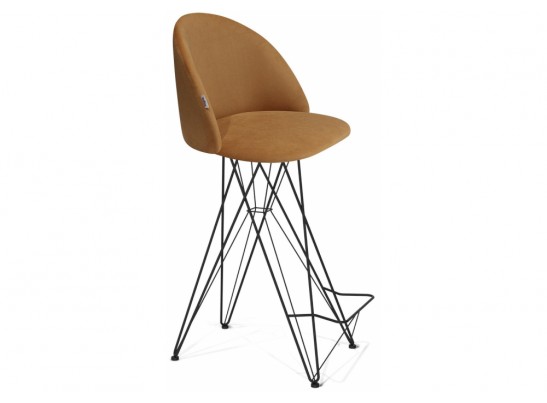 Барный стул SHT-ST35/S66 горчичный / черный муар в Кургане