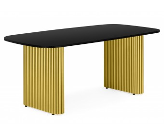 Деревянный стол Бавария B 160 х 90 черная пленка шагрень / золото