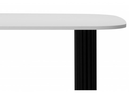 Деревянный стол Бавария B 200 х 90 белая пленка шагрень / черный в Кургане