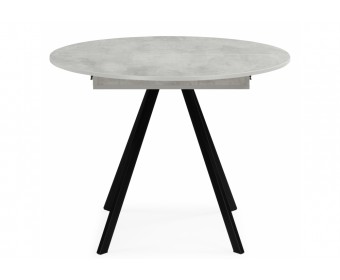 Деревянный стол Карпер 90(120) бетон метрополитан / черный матовый