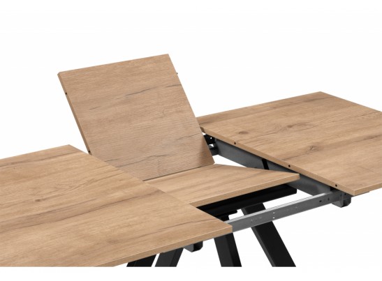 Деревянный стол Райн 116(160)x77 раздвижной дуб табачный / черный в Кургане