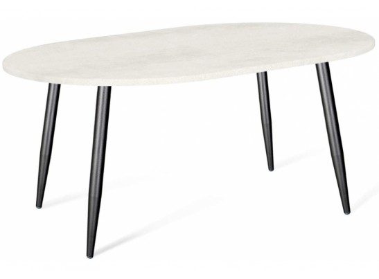 Деревянный стол SHT-TU14/120-80 МДФ овальный черный муар / бетон крем в Кургане