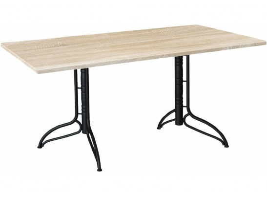 Деревянный стол SHT-TU20/120/80 МДФ дуб сонома светлый / черный муар в Кургане