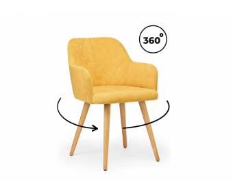 Деревянный стул Инфини 360 горчичный (ocean 016) / светлое дерево