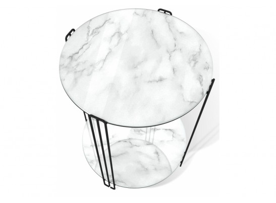 Кофейный столик SHT-CT34 белый мрамор / черный муар в Кургане