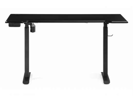 Компьютерный стол Маркос с механизмом подъема 140х80х75 черный / шагрень черная в Кургане