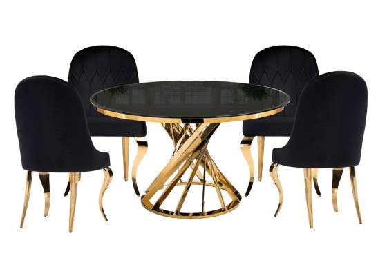Обеденная группа Аган black / gold в Кургане