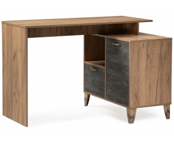 Письменный стол Эго Ст-2 на ножках дуб крафт золотой / камень темный