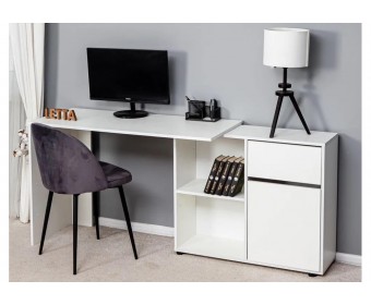 Письменный стол Мэдди с ящиками белое тиснение