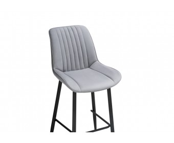 Полубарный стул Седа велюр светло-серый / черный