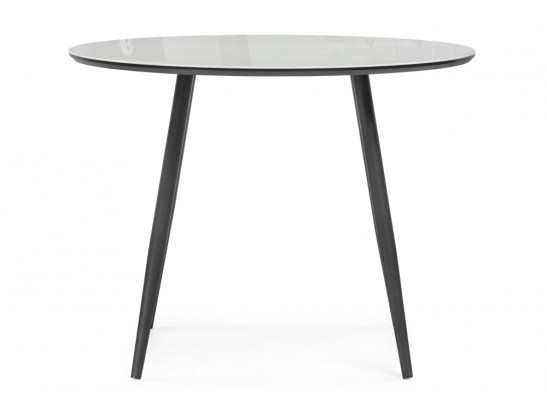 Стеклянный стол Абилин 100х76 ультра белый / черный / черный матовый в Кургане