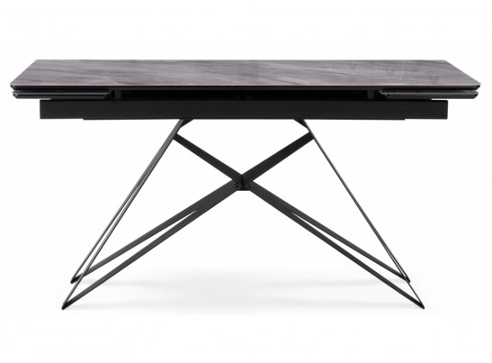 Стеклянный стол Блэкберн 140(200)х80 кристл серый мрамор / черный в Кургане